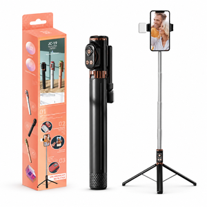 Trépied à selfie JC-19, 1700 mm, support en acier inoxydable pour photos de groupe et streaming - Product Image 1