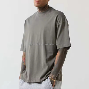 เสื้อยืดผ้าฝ้ายแท้ 100% คุณภาพสูง แบบเรียบ  ไซส์ใหญ่พิเศษ ทรงบ็อกซี่ เสื้อยืดเปล่าสำหรับผู้ชาย เสื้อยืดโอเวอร์ไซส์เนื้อหนาสำหรับผู้ชาย - Product Image 6