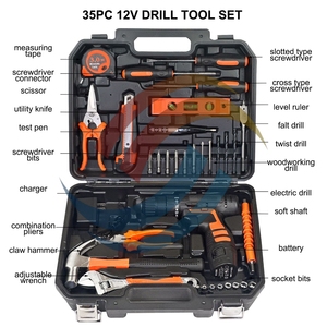 KAODEE Meracly Cordless Hand Tools Kit Repair Electrical Power Combination Tool Box Set With <b>Wrench</b> OEM Customizable SC-LXF108L0 - Product Image 2