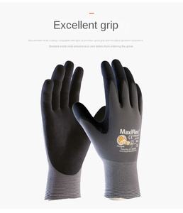 Sarung Tangan Busa Nitril <span class=keywords><strong>ATG</strong></span> 34-874 25cm dengan Manset Rajut Antibakteri Anti-Selip & Tahan Minyak Ventilasi 360 - Product Image 5