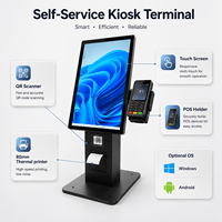 Quiosco de Pago Autoservicio con Pantalla Táctil de 15.6 a 32 Pulgadas, Terminal de Impresión Automática, Sistema POS, Escáner NFC y QR para Restaurantes y Comercios