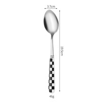 Ensemble de couverts Herbben en acier inoxydable 410, finition miroir + PVD or, écologique, poli satiné, motif à pois