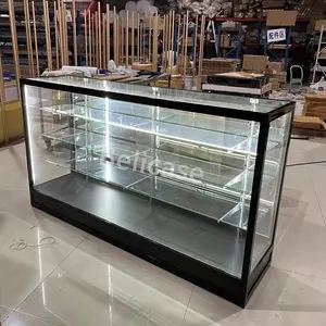 Top Seller LED Glass Counter Aluminum Frame Smoke Shop Showcase Store Display Cabinet With Adjustable Shelves