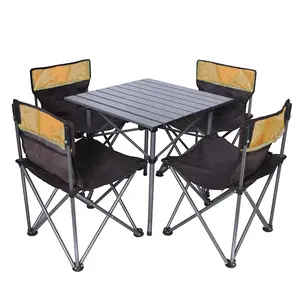 높은 경도 강철 관/알루미늄 관 고급 600D 옥스포드 아이 테이블 의자 세트 야외 휴대용 피크닉 접이식 해변