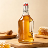 Bouteille en verre à ouverture pivotante avec poignée latérale pour la fabrication artisanale de kombucha et de cidre, 250 ml, 350 ml, 500 ml