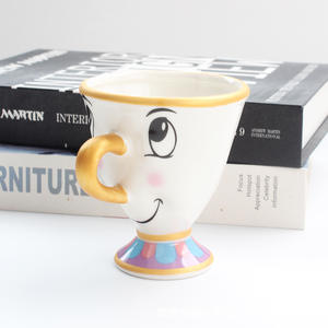Ensemble théière et tasse La Belle et la Bête Madame Potts et Chip, design dessin animé plaqué or, en céramique et porcelaine, pour café, lait, usage festif, 401-500ml, cadeau - Product Image 5