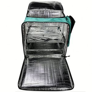 Portable Insulated Picnic Cooler Bag with Mesh Side Pocket in Teal Color for Outdoor Use - Product Image 5