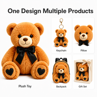 Ours en peluche brodé sur mesure, directement de l'usine, anti-stress, en tissu ultra doux, personnage en peluche OEM/ODM
