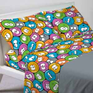 Ensemble de draps Emoticon 100% coton italien, taille King, taies d'oreiller incluses - Product Image 3