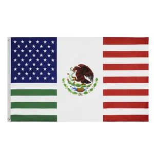 Bendera Meksiko kombinasi AS bendera persahabatan Amerika Serikat bendera 3 "x 5"
