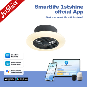 1stshine พัดลมเพดาน LED ห้องนอนขนาดเล็ก 20 นิ้วโป๊ะเต็มไปด้วยดวงดาว TUYA App พัดลมเพดานอัจฉริยะ - Product Image 6