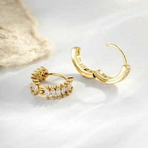 Серьги-кольца YULING Fashion Hoop, роскошные ювелирные изделия, позолоченная нержавеющая сталь, женские серьги, оптом - Product Image 3