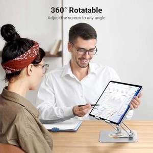 Support de tablette UGREEN 360° °   Support d'ordinateur portable réglable <span class=keywords><strong>pour</strong></span> <span class=keywords><strong>iPad</strong></span> Pro avec base rotative en aluminium et double support de tige <span class=keywords><strong>pour</strong></span> la maison et le bureau - Product Image 5