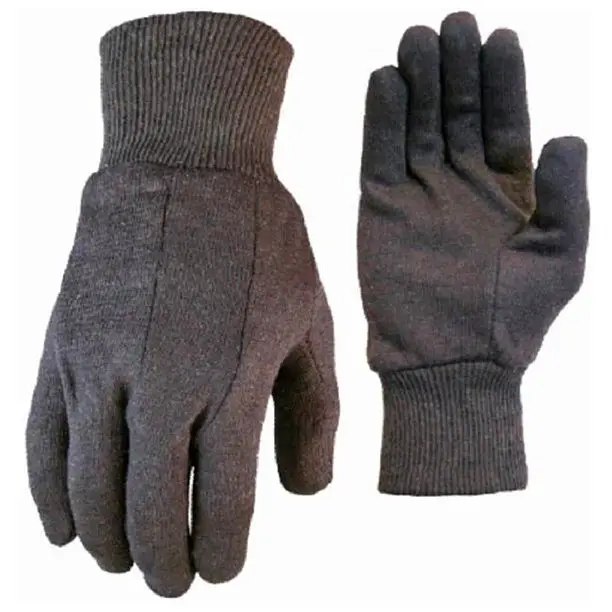 Gants de travail en Jersey de coton marron, réutilisables et à usage général, sécurité dans le jardin industriel, bon marché