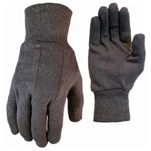 Herbruikbare Algemene Purpose Industriële Tuin Veiligheid Goedkope Bruin Katoenen Jersey Handschoenen Jersey Werkhandschoenen