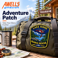 Écusson brodé personnalisé pour équipe médicale de recherche et de sauvetage, pour uniformes, vestes, sacs et chapeaux de secours en montagne AWELLS