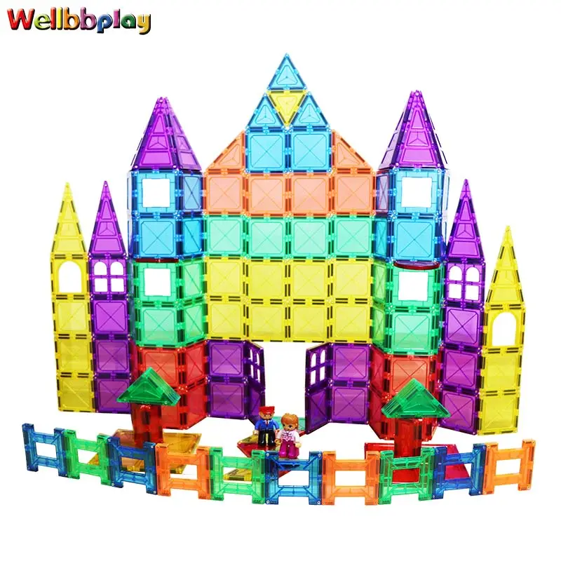 97 Buah Mainan Blok Bangunan Magnetik Penyambung Blok Bangunan Magnet untuk Anak-anak