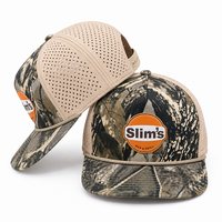 Casquette de baseball sportive en cuir personnalisée avec logo, perforations découpées au laser, imperméable, style A-Frame, pour activités de plein air