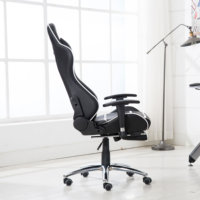 Chaise ergonomique en cuir à dossier haut avec support lombaire réglable, chaise de jeu pour ordinateur pour adultes