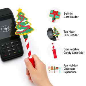 Carte de paiement personnalisée en forme de flocon de neige ou de bonhomme en pain d'épices, imprimée en 3D, style Noël, avec fonction Tap-to-Pay, colorée et amusante, cadeau jouet - Product Image 3