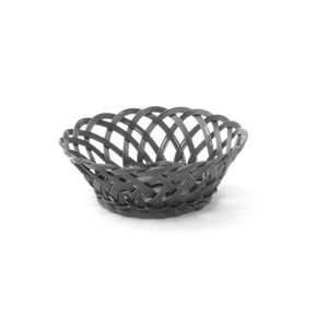 HENDI <b>Round</b> Black 200x200x(H)65mm Serving <b>Trays</b> with Woven Edges Baskets - Product Image 1