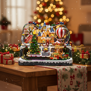 Carrousel <span class=keywords><strong>de</strong></span> village <span class=keywords><strong>de</strong></span> Noël animé avec lumières LED et <span class=keywords><strong>musique</strong></span> - Décoration <span class=keywords><strong>de</strong></span> Noël haut <span class=keywords><strong>de</strong></span> gamme en polyrésine - Cadeau - Product Image 2