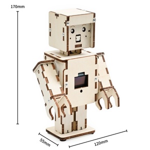 OKYN-Y2443 <b>Wooden</b> Intelligent Voice Robot DIY Assembly <b>Model</b> STEM Science <b>Kit</b> Student Programming Learning Toy Wholesale - Product Image 1