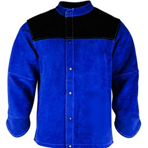 เสื้อแจ็คเก็ตหนังกลับทนความร้อน สีเทา-น้ำเงิน ทรงปกติ สำหรับใช้ในโรงงาน/เวิร์คช็อป - Product Image 5