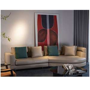 Moderno lujo italiano alto respaldo sofá con promoderno curvo cinturón de jadeíta para Hotel-muebles de sala de estar en apartamentos Villas - Product Image 1