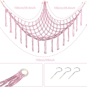 Hamac suspendu en peluche grande capacité pour animaux, tissage bohème, décoration d'angle, rangement de jouets, vente en gros - Product Image 4