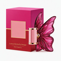 Flacon de parfum vide avec design d'ailes de papillon 3D, 80 ml, flacon en verre cosmétique rose fantaisie pour l'emballage de parfum