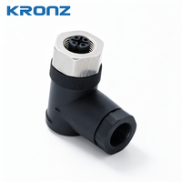 Connecteur de câblage sur site KRONZ M12 4 broches femelle à code A, connexion à vis, IP67, pour capteur industriel, actionneur, automatisation