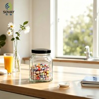 Stoples Kaca Bening 220ml Lengkap Dengan Tutup, Wadah Kaca untuk Acar Sayuran, Pengawet Buah, Kemasan Set Hadiah