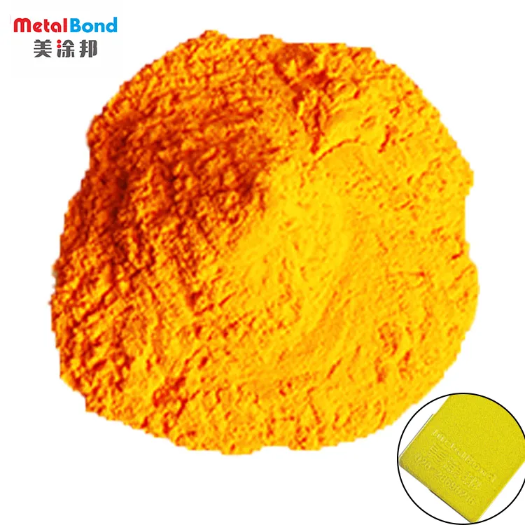 Sarı renk elektrostatik Metal yüzey epoksi Polyester reçine toz boya