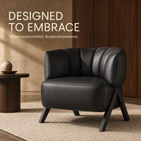 Fauteuil d'appoint individuel rembourré écologique en cuir pleine fleur ou tissu, confortable, pour salon ou salle à manger, directement de l'usine