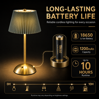 Lámpara de Mesa LED Inalámbrica de Tela con Diseño Minimalista, Control Táctil, Recargable por USB, para Bodas