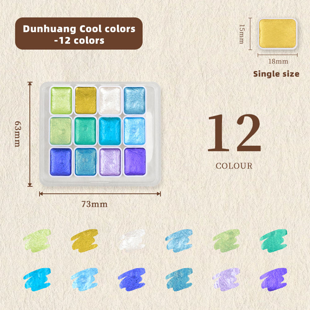 Dunhuang couleurs froides 12 couleurs