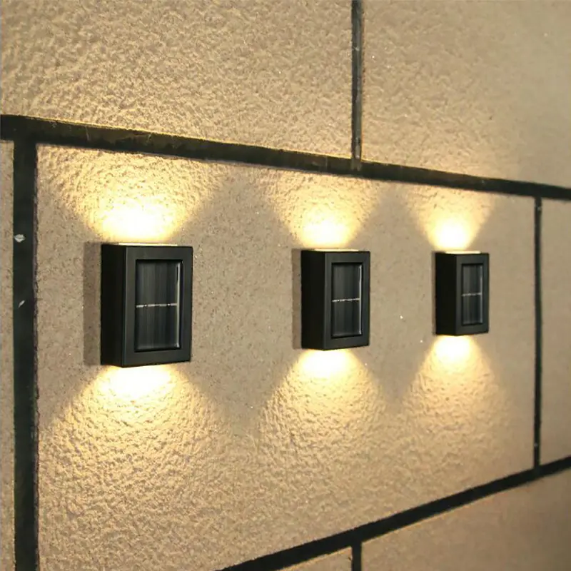 Applique murale solaire à LED pour l'extérieur, porche, jardin, applique murale étanche, haut et bas, lumineuse, cour, escalier, lumière solaire pour jardin