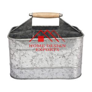 Organizador de Condimentos para Mesa de Comedor, Estilo Encimera, 3 Compartimentos, Galvanizado, para Fiestas Rústicas - Product Image 1