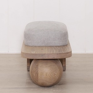Panca/Sgabello Moderno in Legno Massello con Contenitore Morbido, per Cabina Armadio, Camera da Letto, Fondo Letto, Soggiorno, Seduta Divano, Sgabello Centrale per Cambio Scarpe - Product Image 3