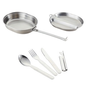 Nhà Máy Trực Tiếp Xách Tay Tùy Chỉnh Ngoài Trời Cắm Trại Bên Hộp Ăn Trưa Canteen Mess Kit Thép Không Gỉ Với Đồ Dùng - Product Image 2