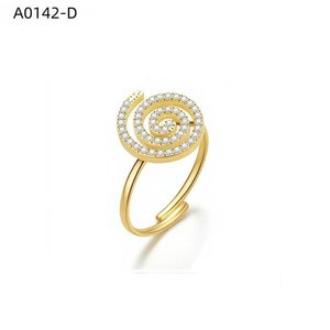 เอมี่ เอมี่แฟชั่นแหวนประดับเพชรคิวบิกเซอร์โคเนียการออกแบบเกลียว 925 แหวนค็อกเทลชุบเงินสำหรับผู้หญิงเครื่องประดับปาร์ตี้ A0142 - Product Image 2