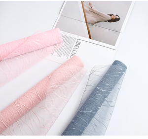 Hot bán 50cm * 5Y cán lưới <span class=keywords><strong>polyester</strong></span> hoa giấy gói cho hoa bó hoa bao bì - Product Image 1