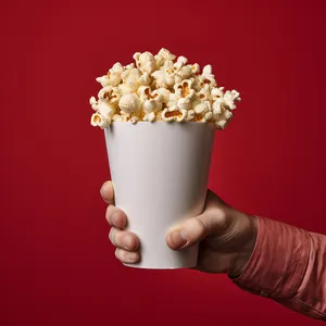 Kertas bioskop mangkuk Popcorn kertas kerajinan cetak ember Popcorn kotak kemasan restoran dinding ganda kertas Popcorn Foil emas