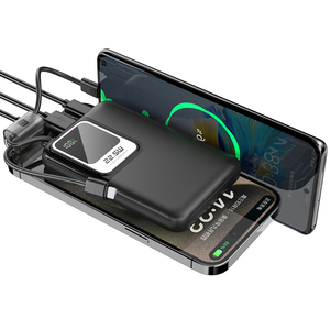 Batería Externa Ultra Delgada de 10000mAh y 22.5W con Carga Rápida, Pantalla Digital y Cables Dobles Integrados (Tipo-C LTN) para Teléfonos Inteligentes - Product Image 2