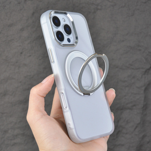 New 360 ° Quay Xoay Hợp Kim Nhôm Máy Ảnh Khung Siêu Trong Suốt Magnetic Đứng Điện Thoại Di Động Trường Hợp Đối Với iPhone 16 Cộng Với Pro - Product Image 2