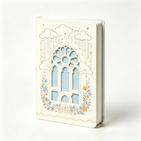 Carnet A5 personnalisé à couverture rigide, motif floral doré, avec fenêtre gothique évidée, cadeau de luxe