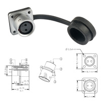 Connecteur aéronautique RF en laiton SF12, à verrouillage automatique, à base carrée, mâle/femelle, 2-9 broches, pour énergie solaire, IP65, en zinc
