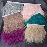 Vente en gros de dentelle de plumes d'autruche durable de 10 à 15cm pour robes et sacs à main Garnitures et franges en plumes d'autruche moelleuses de 10 à 15cm