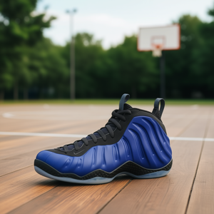 รองเท้าบาสเก็ตบอล Nike Foamposite One Mid-top สีน้ำเงิน-ดำ พื้นรองเท้ายางสำหรับทุกเพศ พื้นรองเท้าชั้นกลาง EVA - Product Image 2